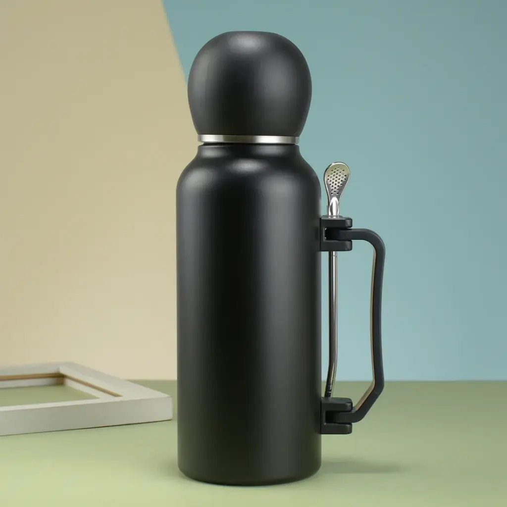 Termo + Mate tapa Redondo +  Bombilla