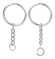 Base Llavero 20/25/30mm Con Cadena Niquel x100 Unidades