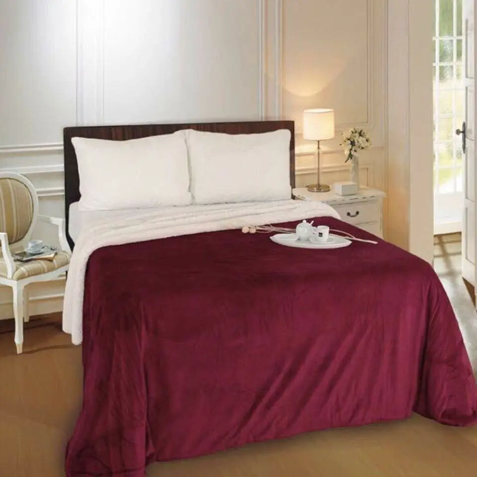 Frazada Soft con Corderito ( blanco ) King CAMARO / LUXURY