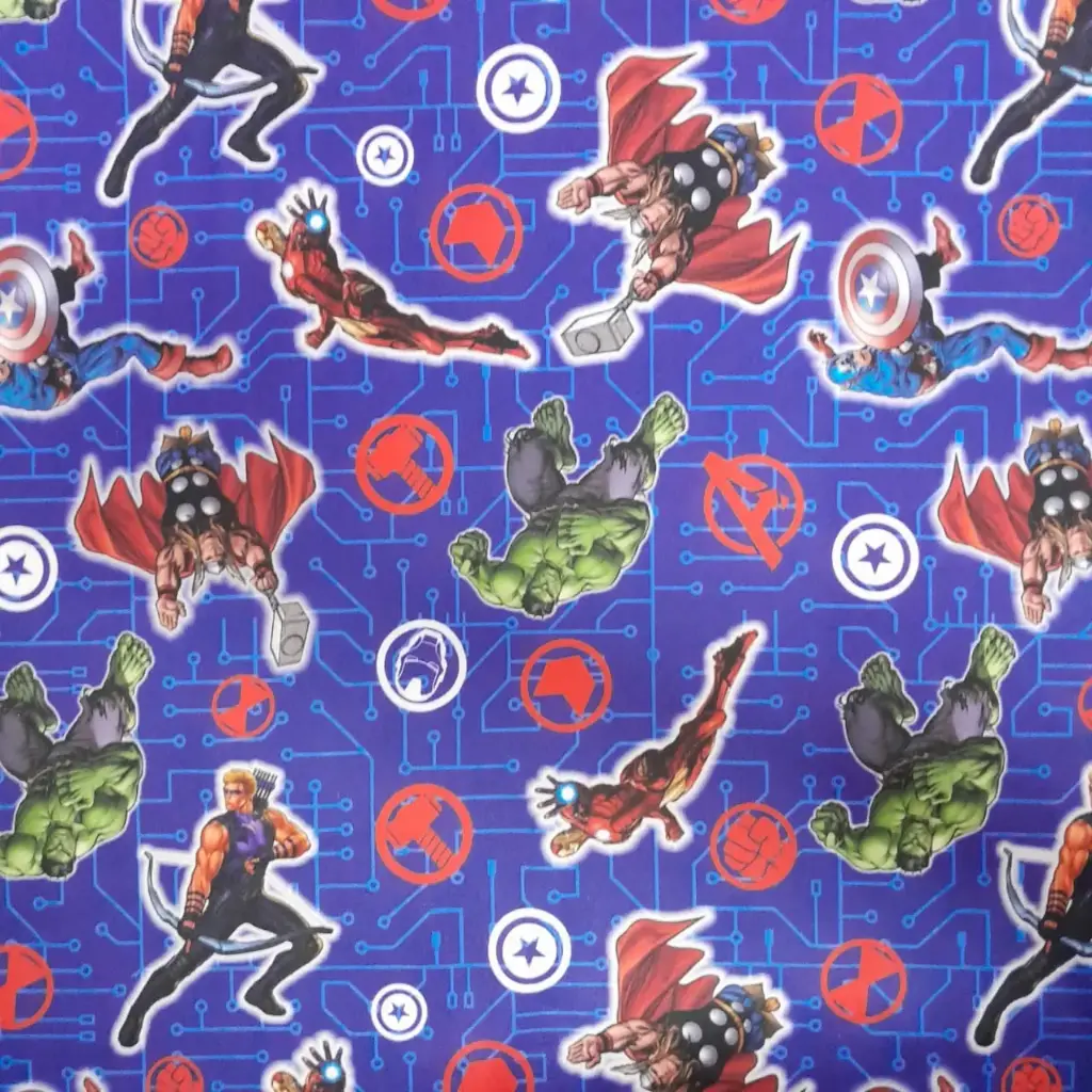 Acetato Frizado Advengers  1.50MTS De Ancho