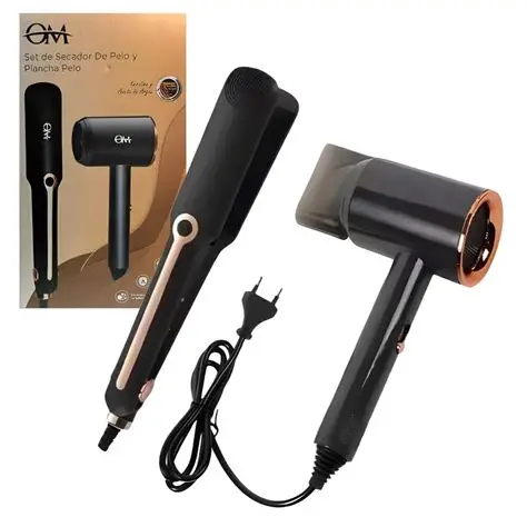 Set Secador + Plancha de Pelo OM