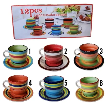 Tazas + Platos 12 piezas