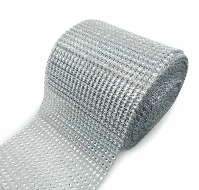 Falso Strass Plateado x mts