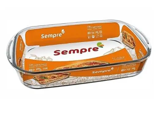 Fuente Vidrio  Rectangular Sempre 36 x 23cm  