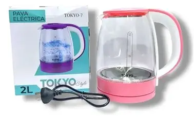 Pava Vidrio Electrica Con Luz Tokio