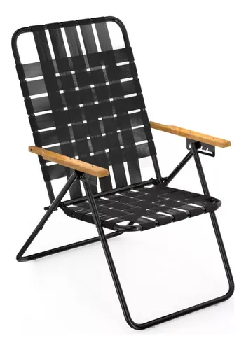 Reposera Caño Negro Simple