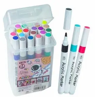 Marcador Acrilico Punta Redonda x24