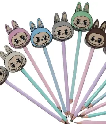 Lapiz Negro Con Goma Labubu x2