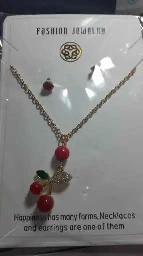 Collar Cereza + Aritos 
