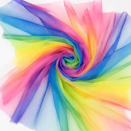 Tul Multicolor Elastizado Sin Gliters Arco Iris 1.5 Mts Ancho