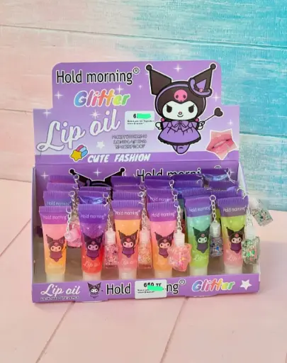 Lips Glitter Kuromi Llavero
